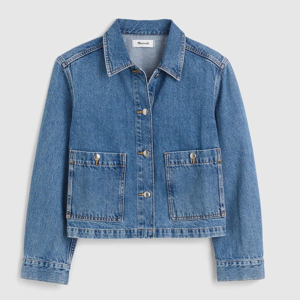 Madewell Denim Chore Jacket Womens XS Midvale Wash Cropped Classic